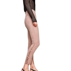 Zara Frilled Faux Suede Legging Size Small